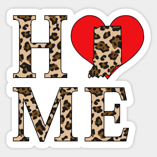 Indiana Home Leopard Print Sticker by SunburstGeo